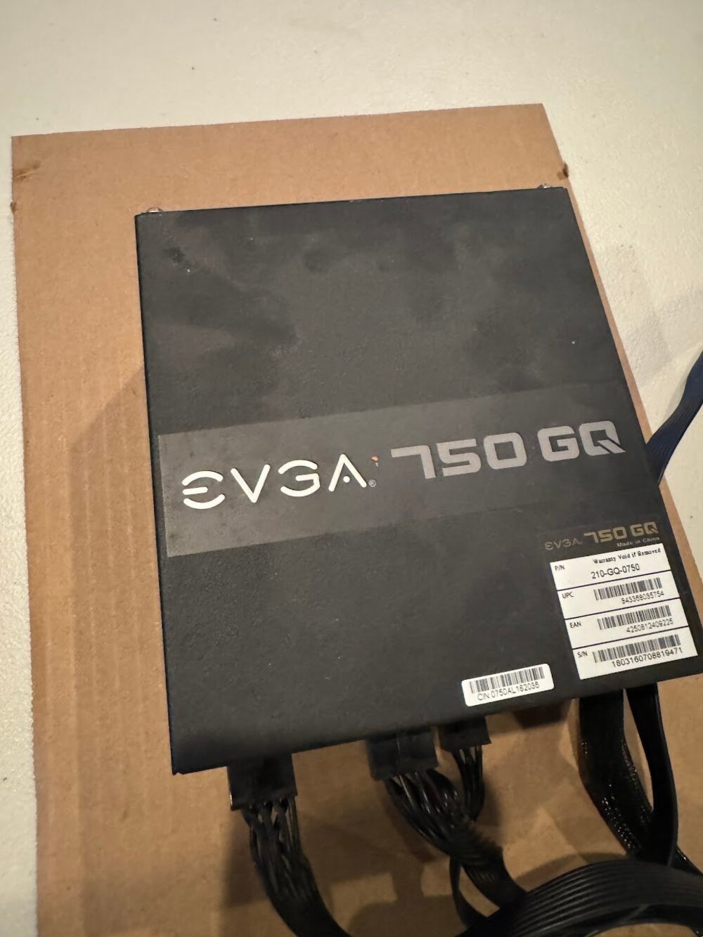 EVGA 750 GQ 750W Gold Power Supply PSU 80 Plus Certified
